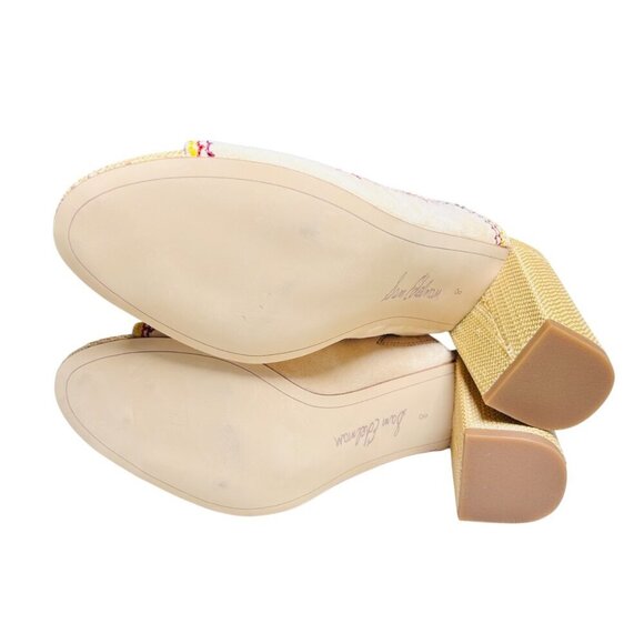 Sam Edelman Olive Embroidered Boho Slide Heels 8 Party Floral - Picture 5 of 8